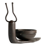 Brutalist Snail Candle Holder Vintage