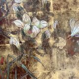 A.Bouverat Lacquered panel of Chinese inspiration hand painted 20th century