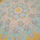 Round tablecloth and 6 napkins with vintage flower patterns