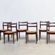Ensemble de six chaises à repas en rotin par Jos De Mey pour Van Den Berghe Pauvers