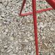 Set of 5 vintage red metal mesh folding chairs, Ted Net style.