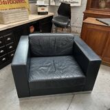 Fauteuil en cuir annees 80
