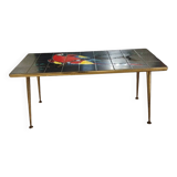 Ceramic coffee table from the 1950s signed Denisco.