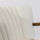Pair of white cream boucle chairs, 1950s