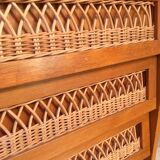 Dresser in rattan feet vintage compass 50s