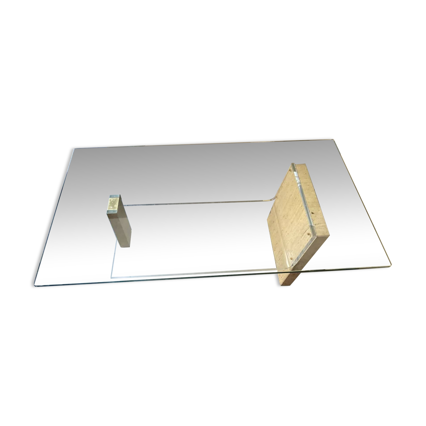 Mid-century travertine coffee table