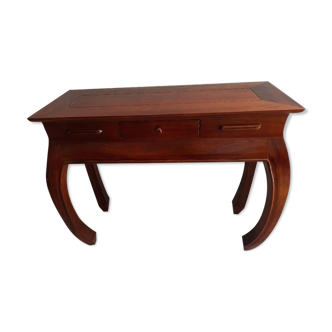 Table console déco asiatique  bois massif acajou tbe