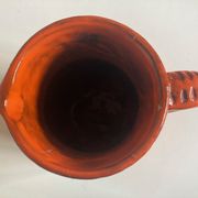 Bitossi Ceramiche orange pitcher vase by Aldo Londi Italian design