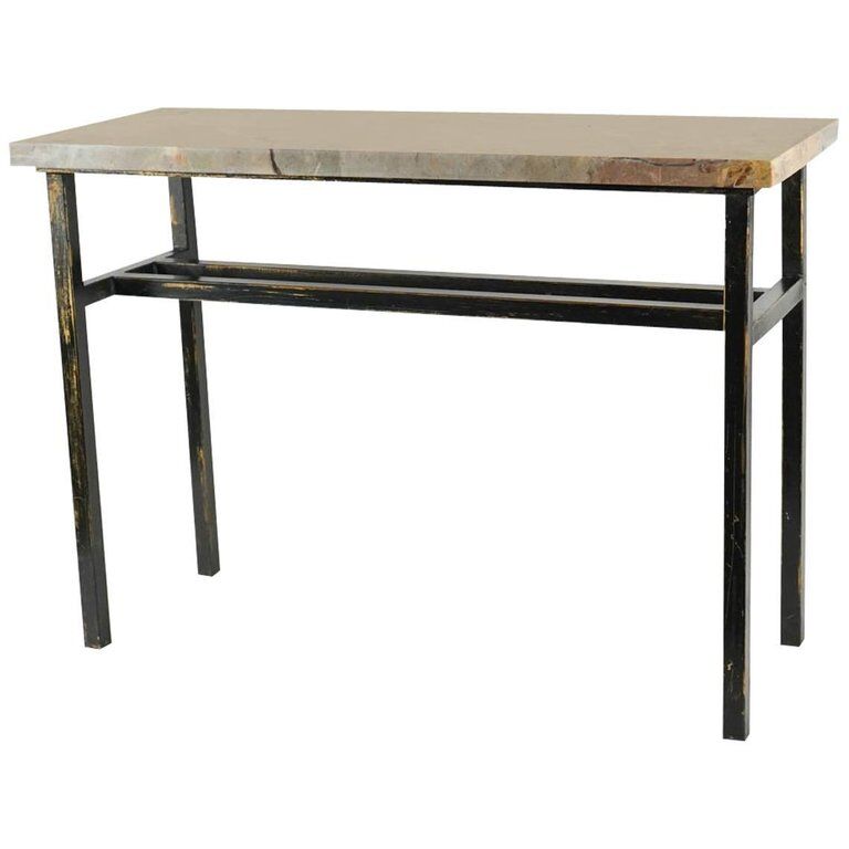 Console modern art painted steel and marble