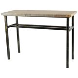 Console art moderne acier peint et marbre