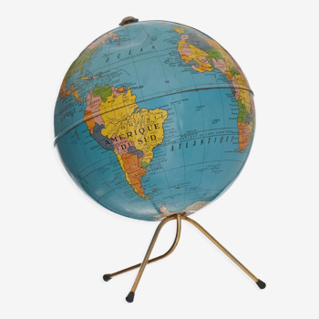 Globe terrestre Taride en tôle lithographiée