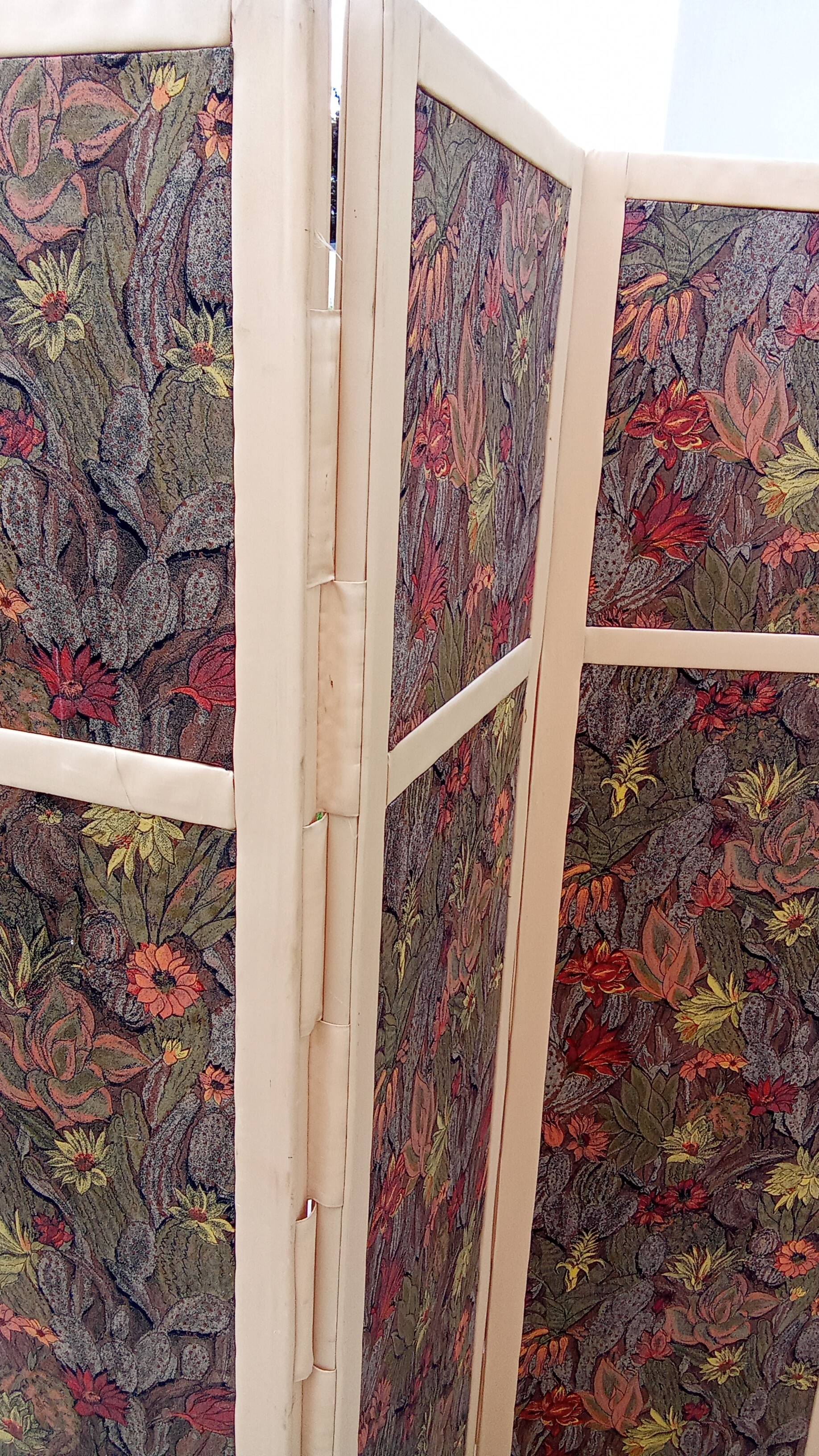 Paravent vintage en tissu