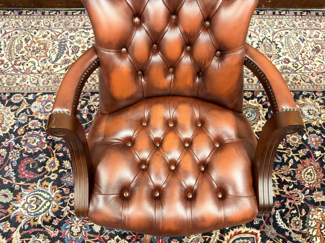 Classic English Chesterfield President Chair