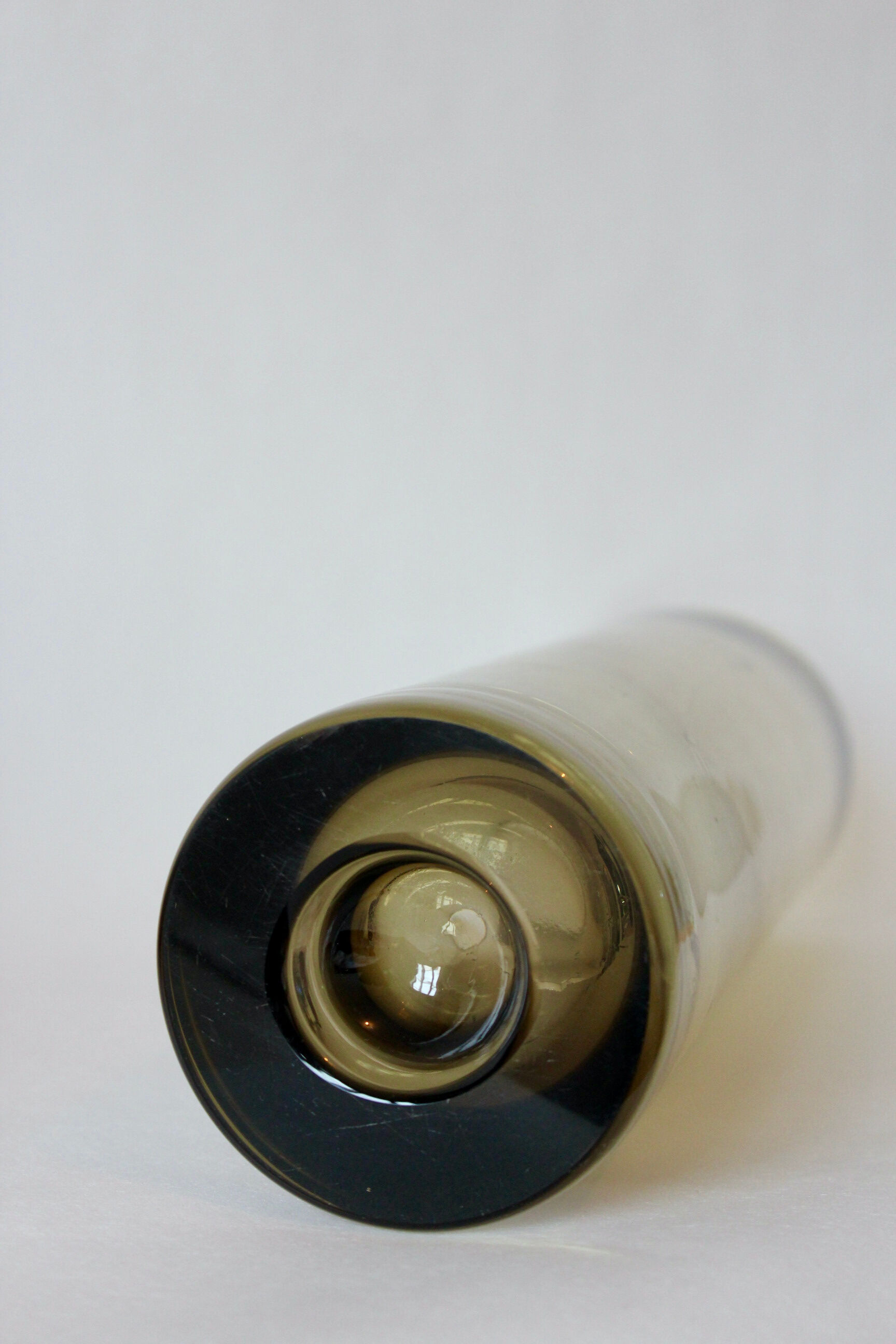 Smoked roll vase Roland Posch for Gral Glas