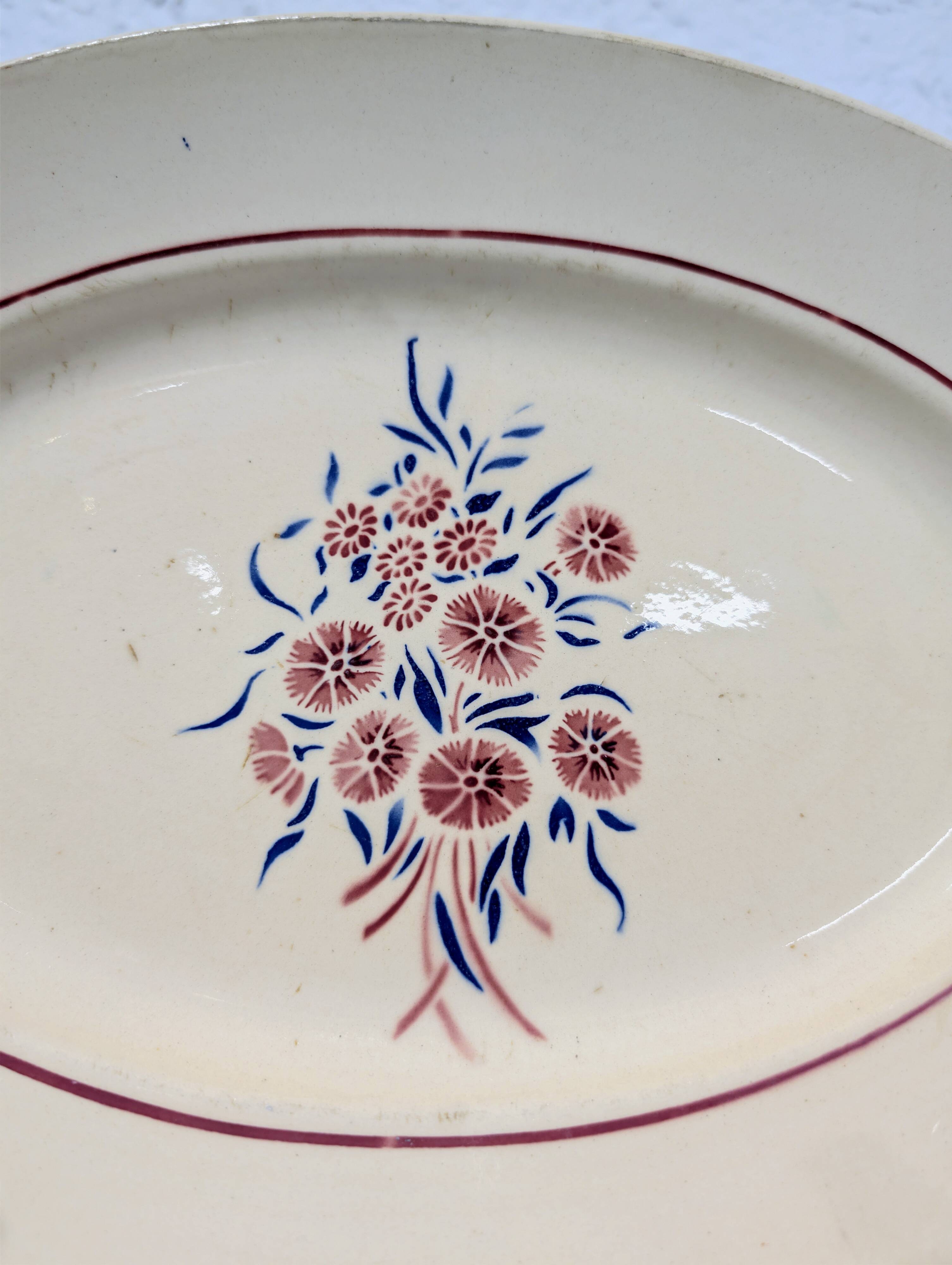 Badonviller oval platter - Francine pattern