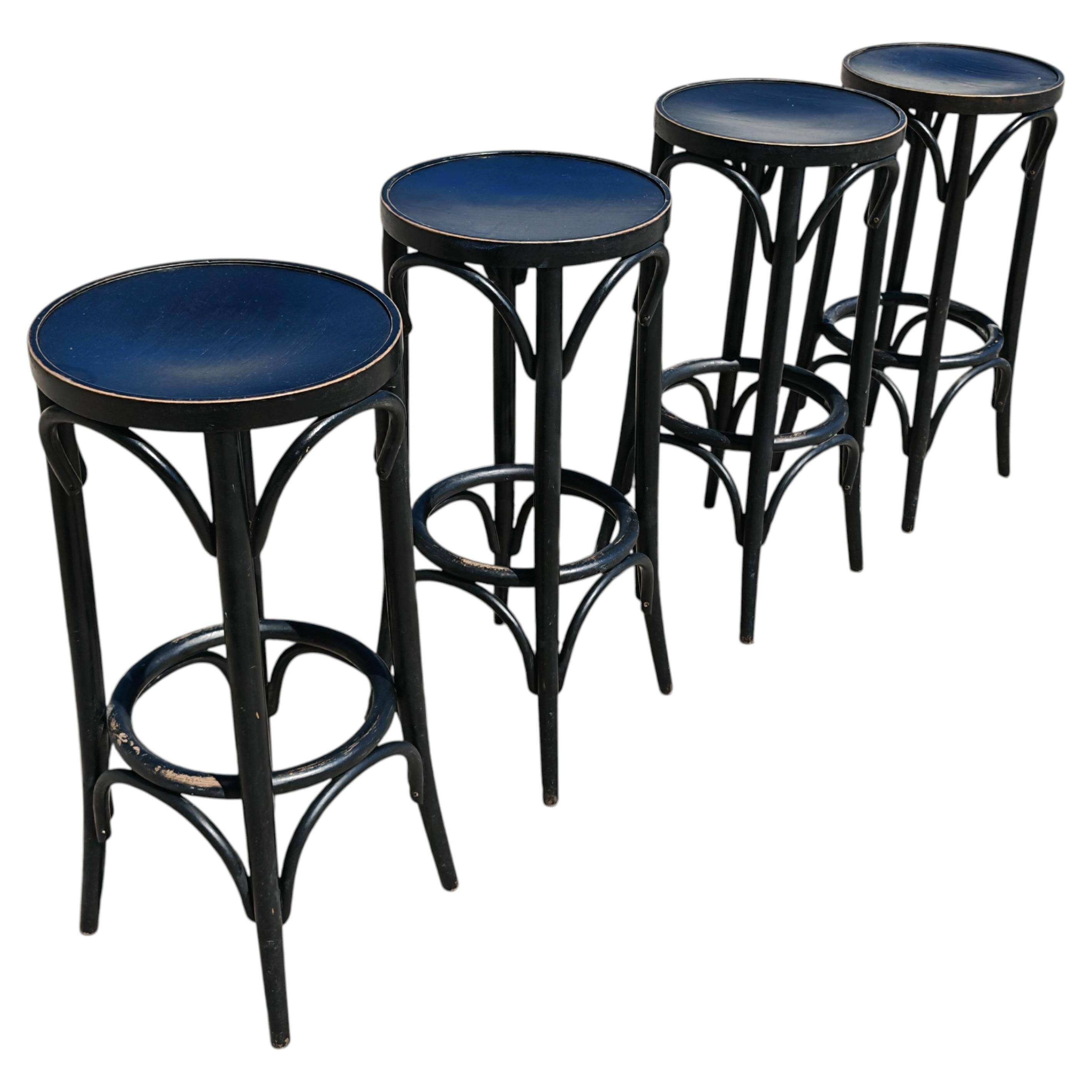 Vintage bent beech bar stool Mundus 1970s