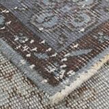 6x10 Rug For Living Room Bordered Blue Turkish Vintage Area Rug, 184x301Cm SK 1512