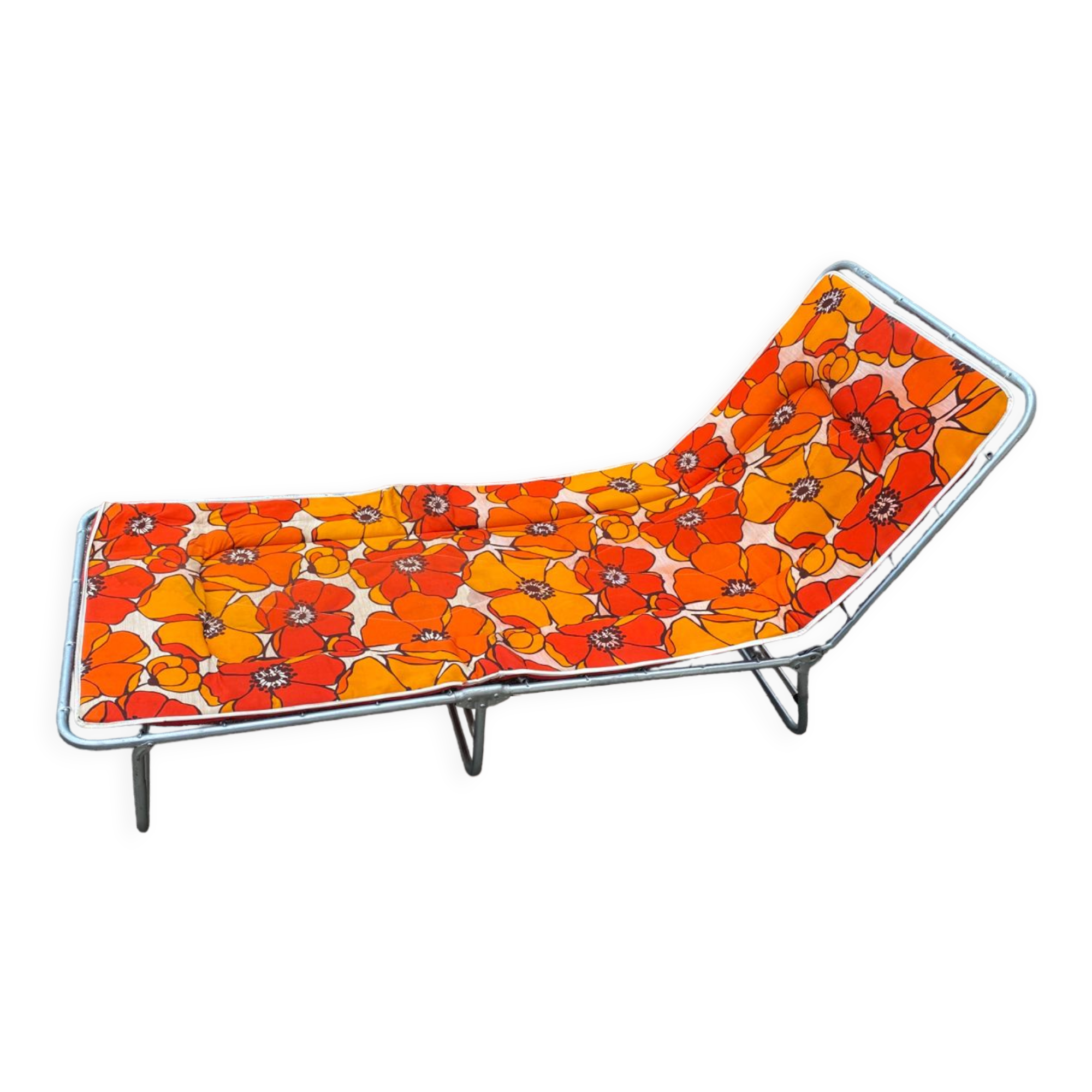 Orange vintage deckchair