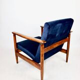 GFM-142 armchair, designed by Edmund Homa from the 70s, navy blue - 2 pieces available