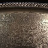 Large silver metal tray
