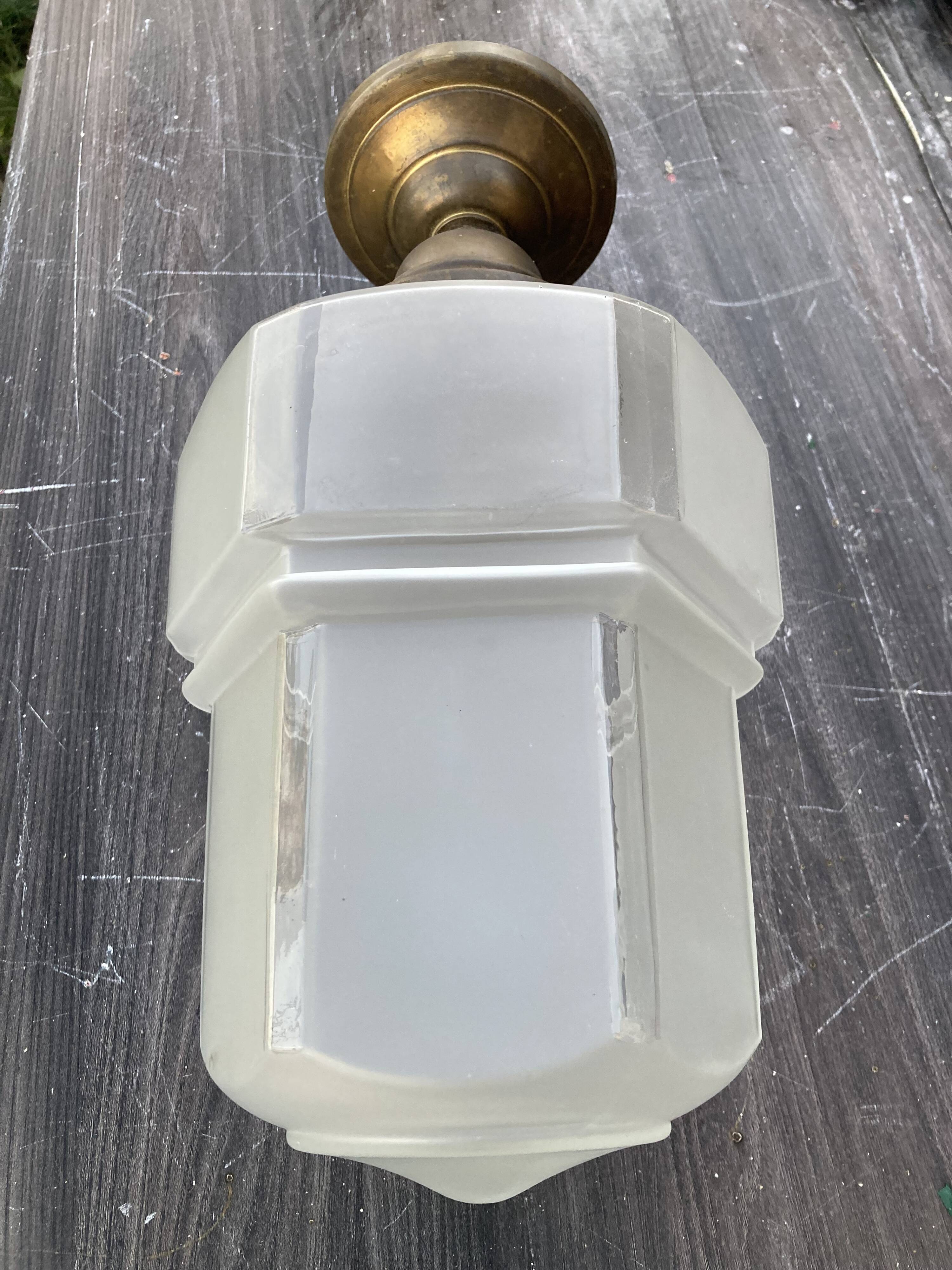 Art Deco glass ceiling light, as beautiful as a skyscraper