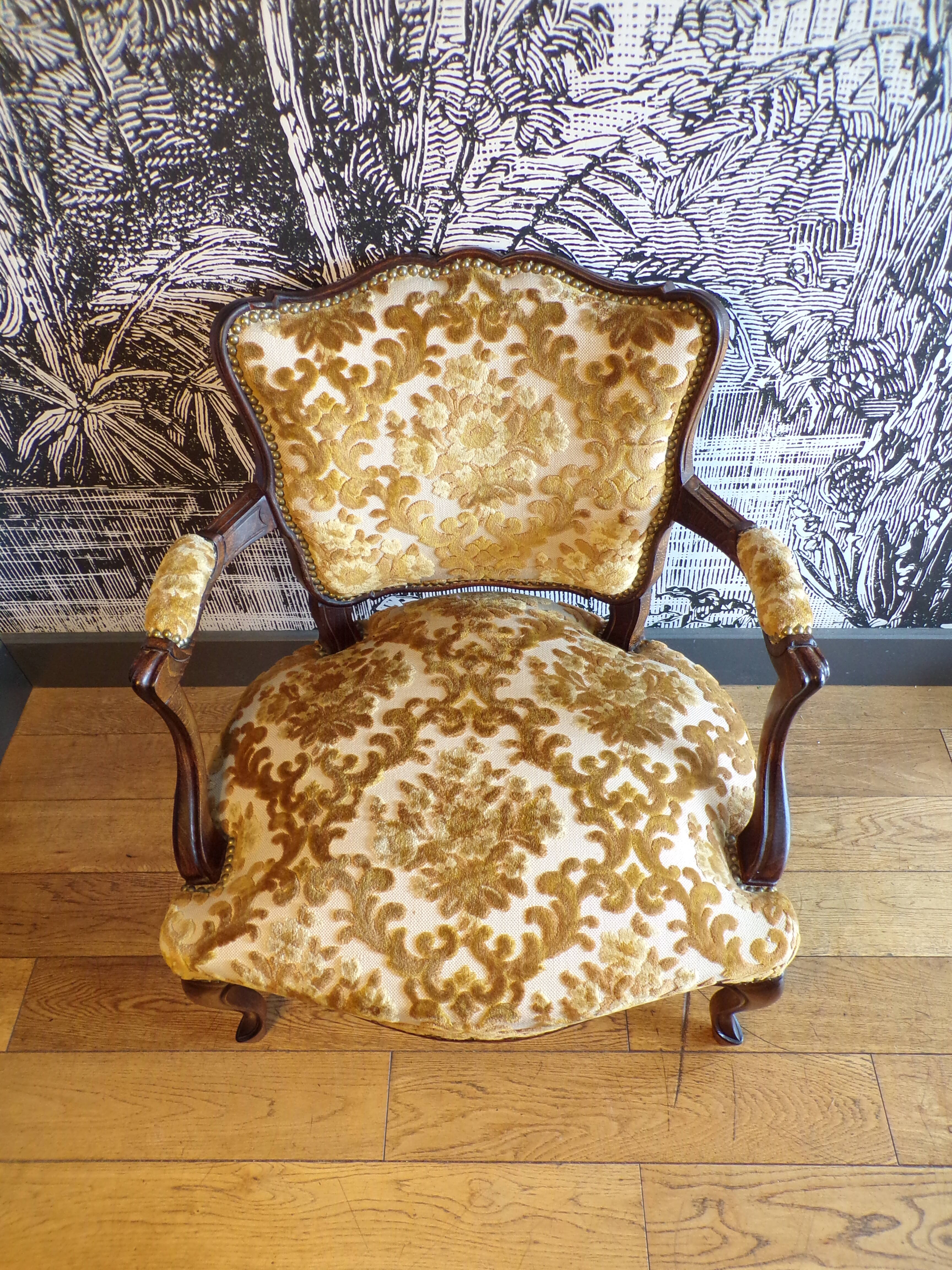 Louis XV style low armchair