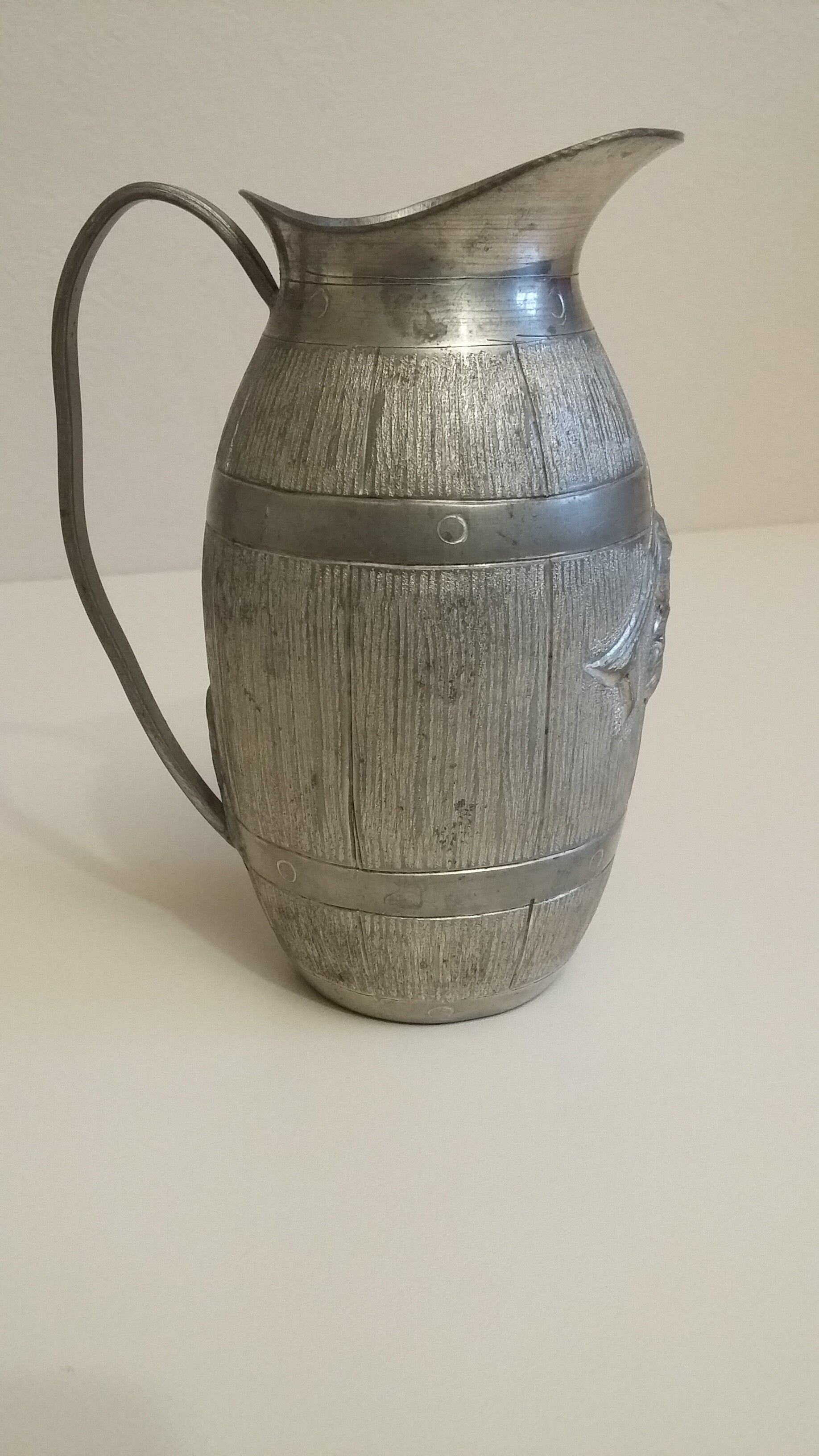 Pewter pitcher signed Laveur