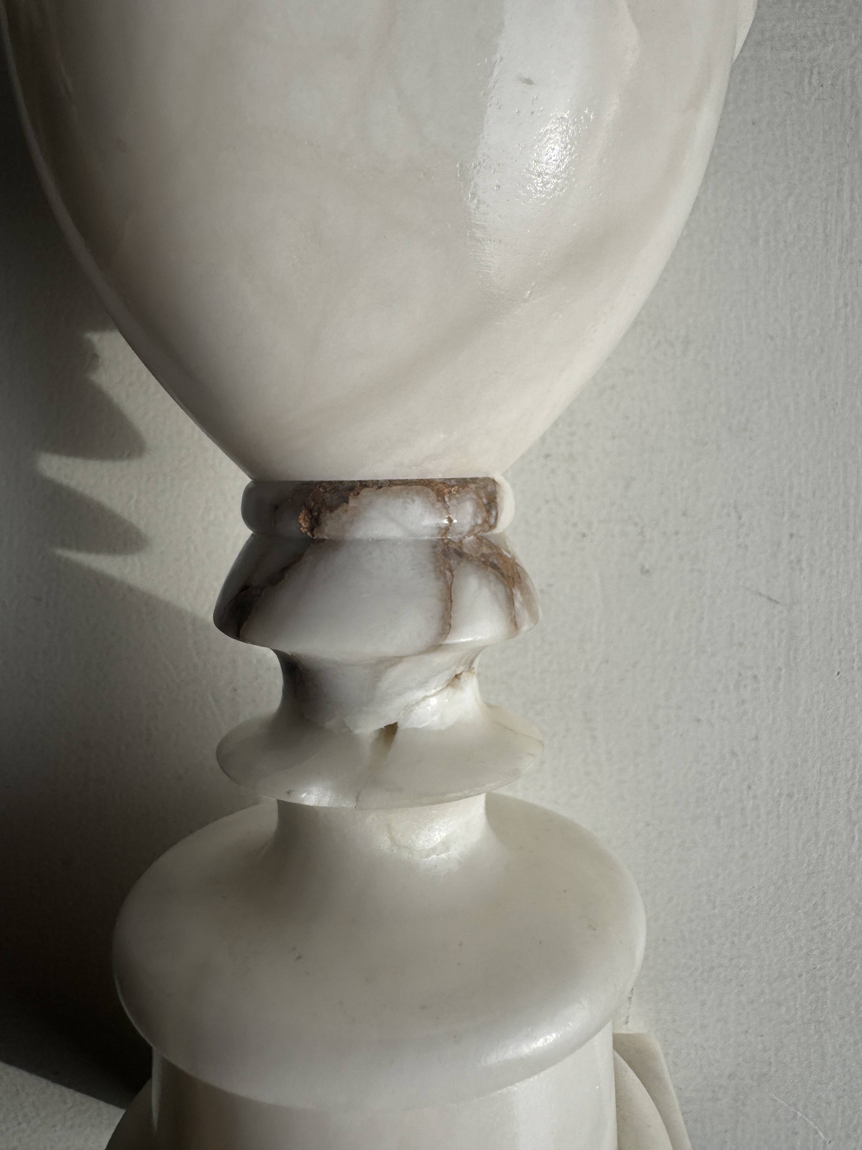 Large alabaster lamp base H41 D11