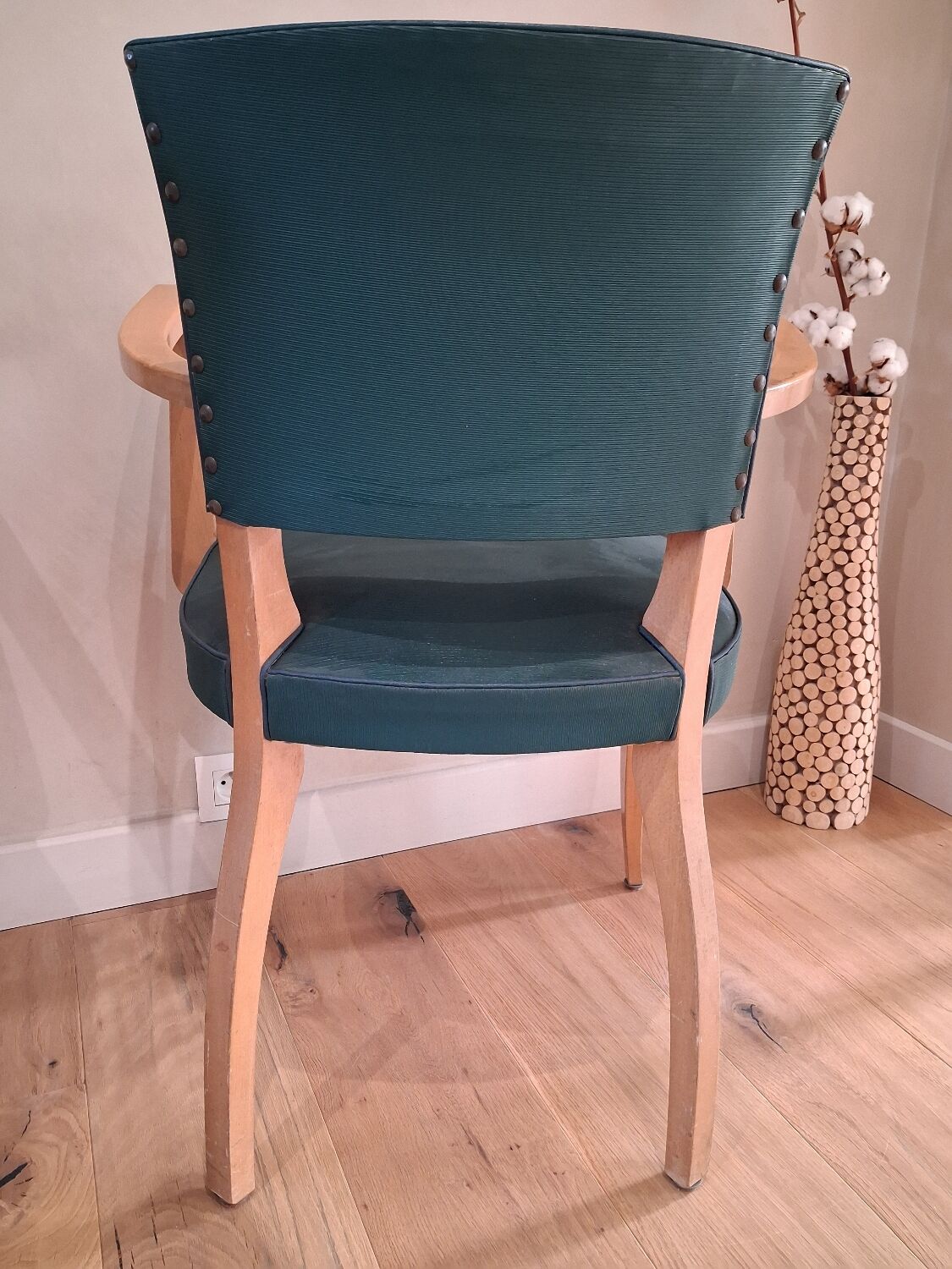 Pair of green bridge chairs
