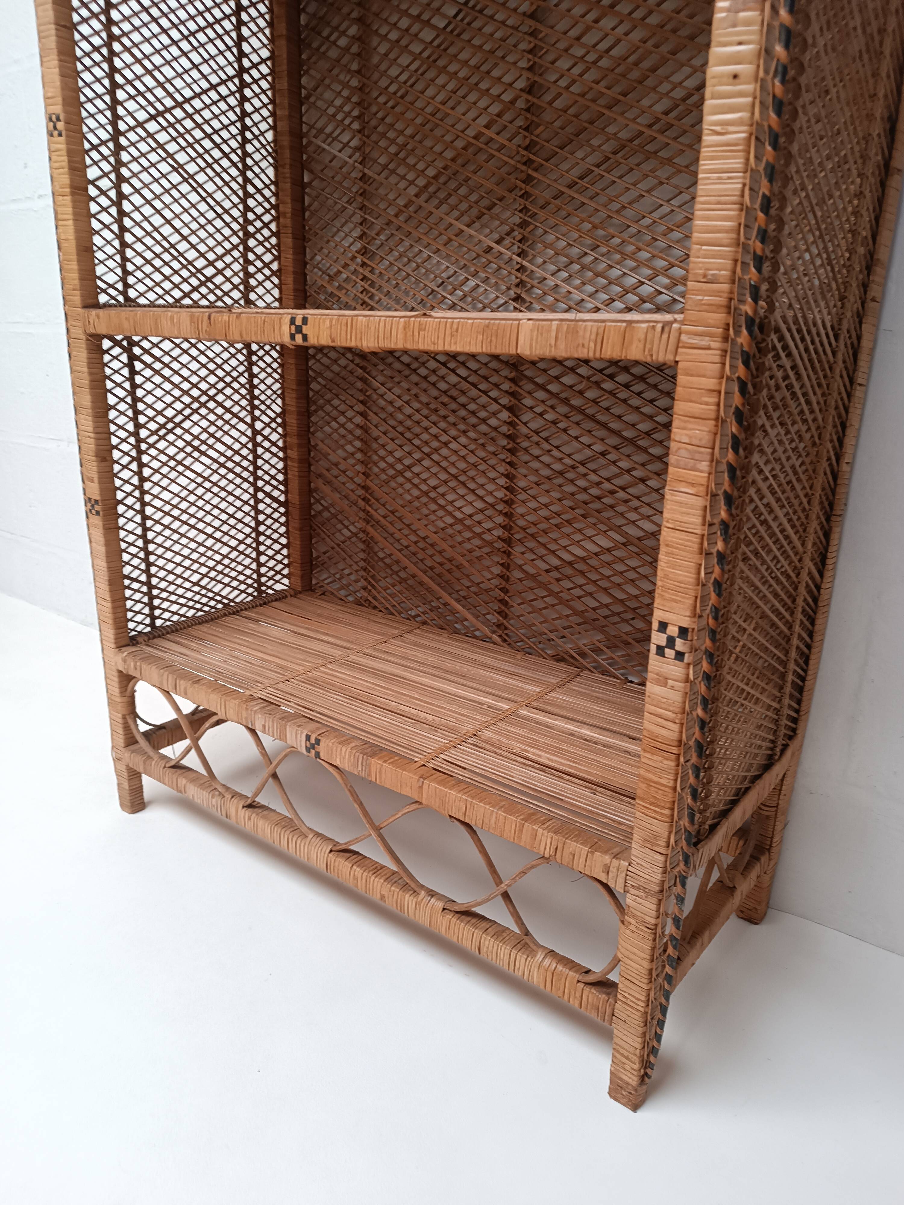 Vintage rattan shelf