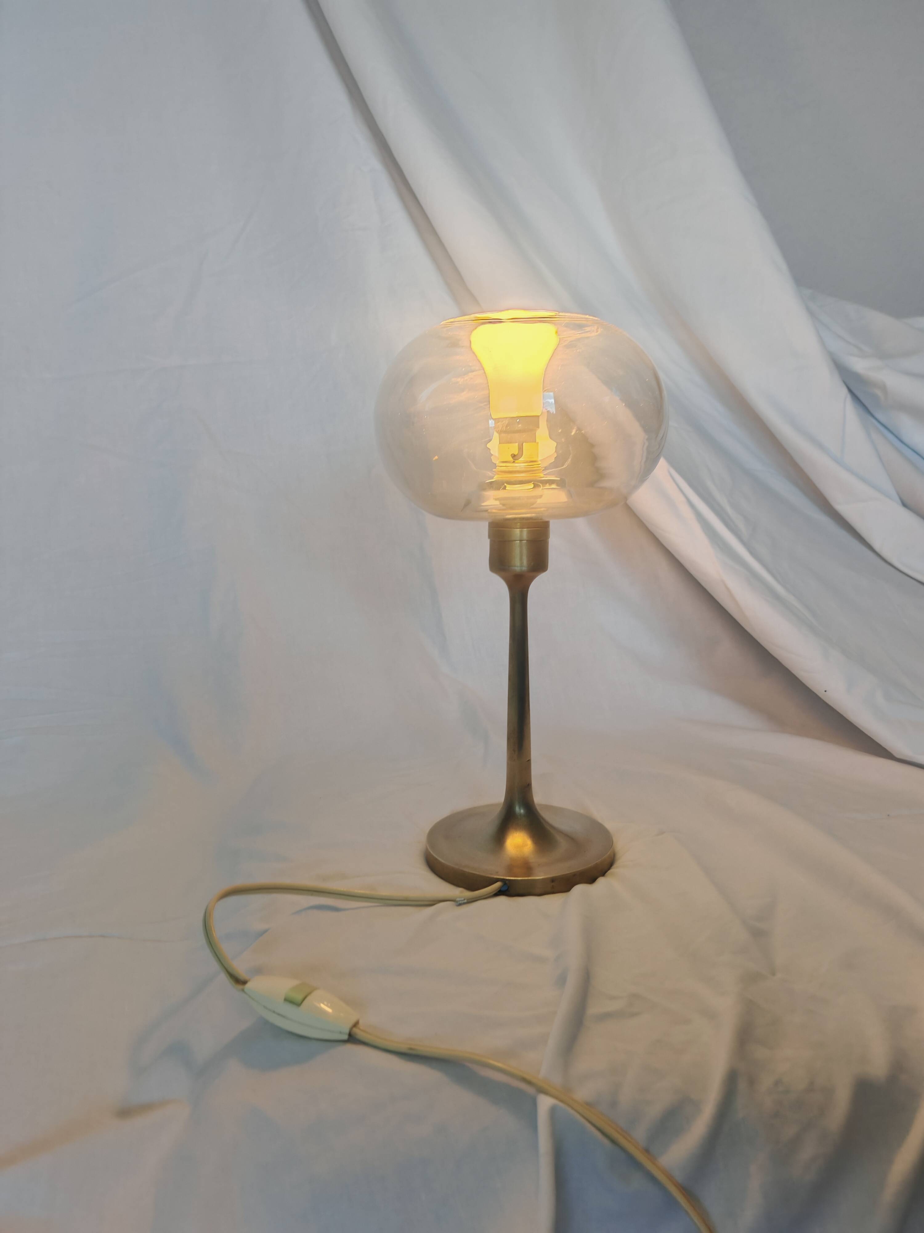 Sciolari style brass and glass lamp, 1970