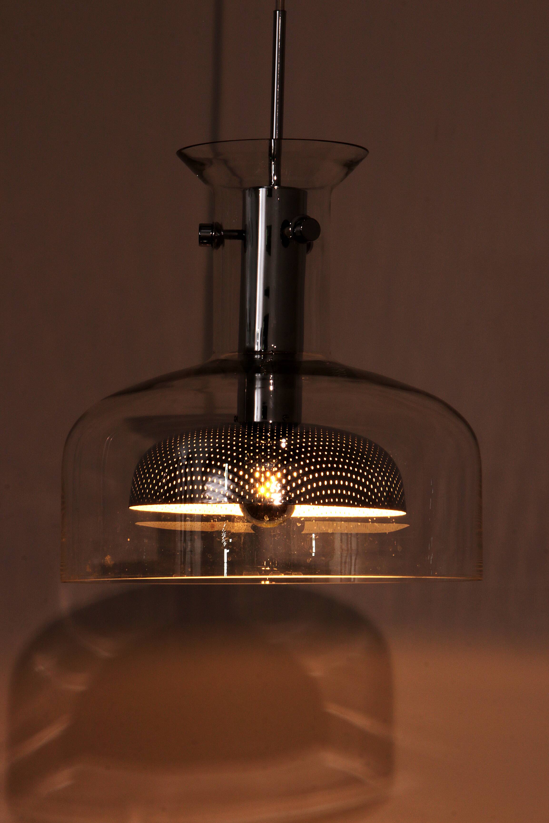 Hanging lamp Anders Pehrson Model Crystal by Atelje Lyktan, 1970s