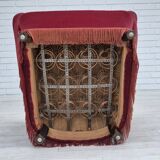 1960s, Danish armchair, original condition, cherry-red furniture velour.
