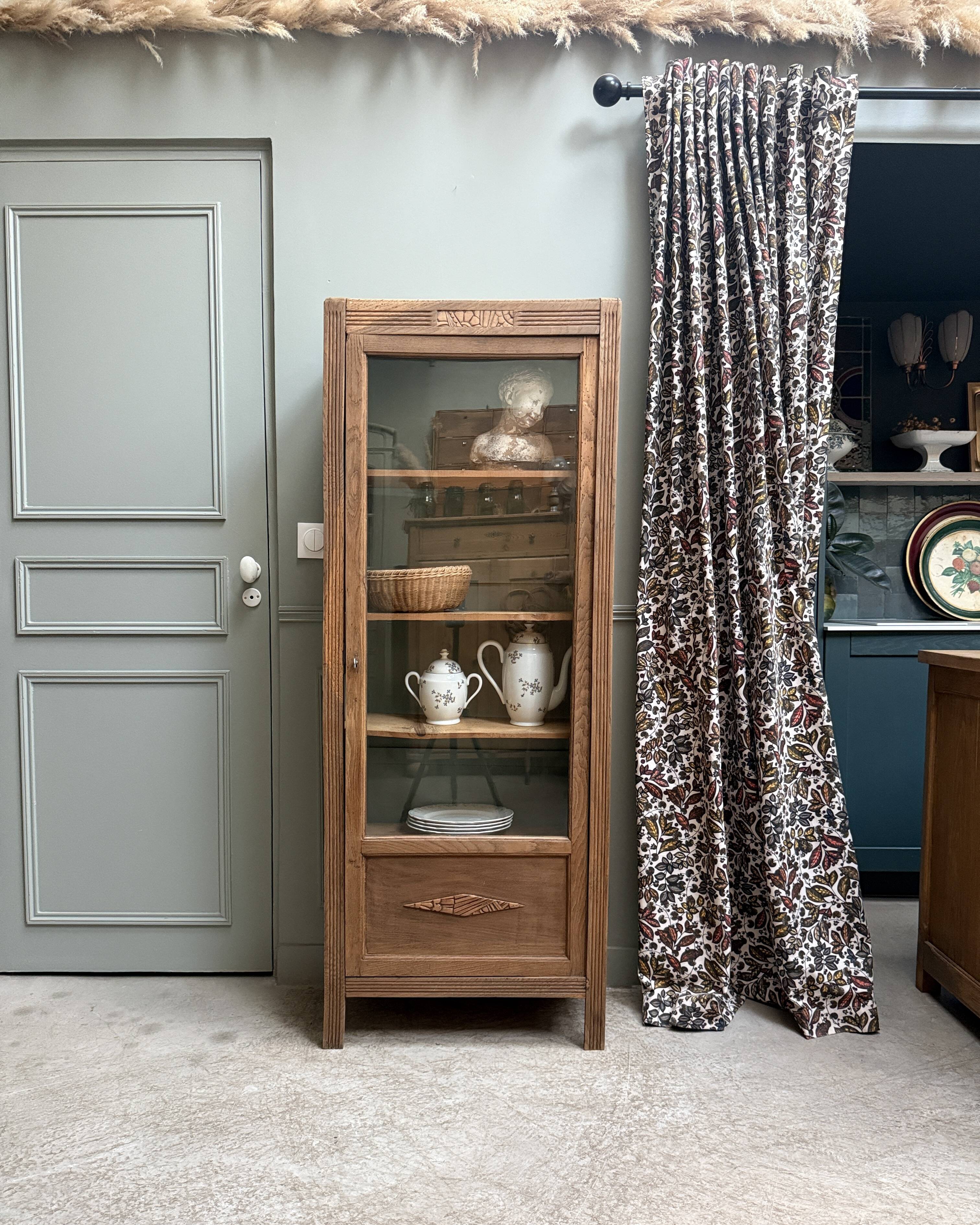 Vitrine parisienne Art Déco en chêne (rénovée)