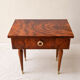 Pair of vintage bedside tables in veneered wood with a glossy finish.