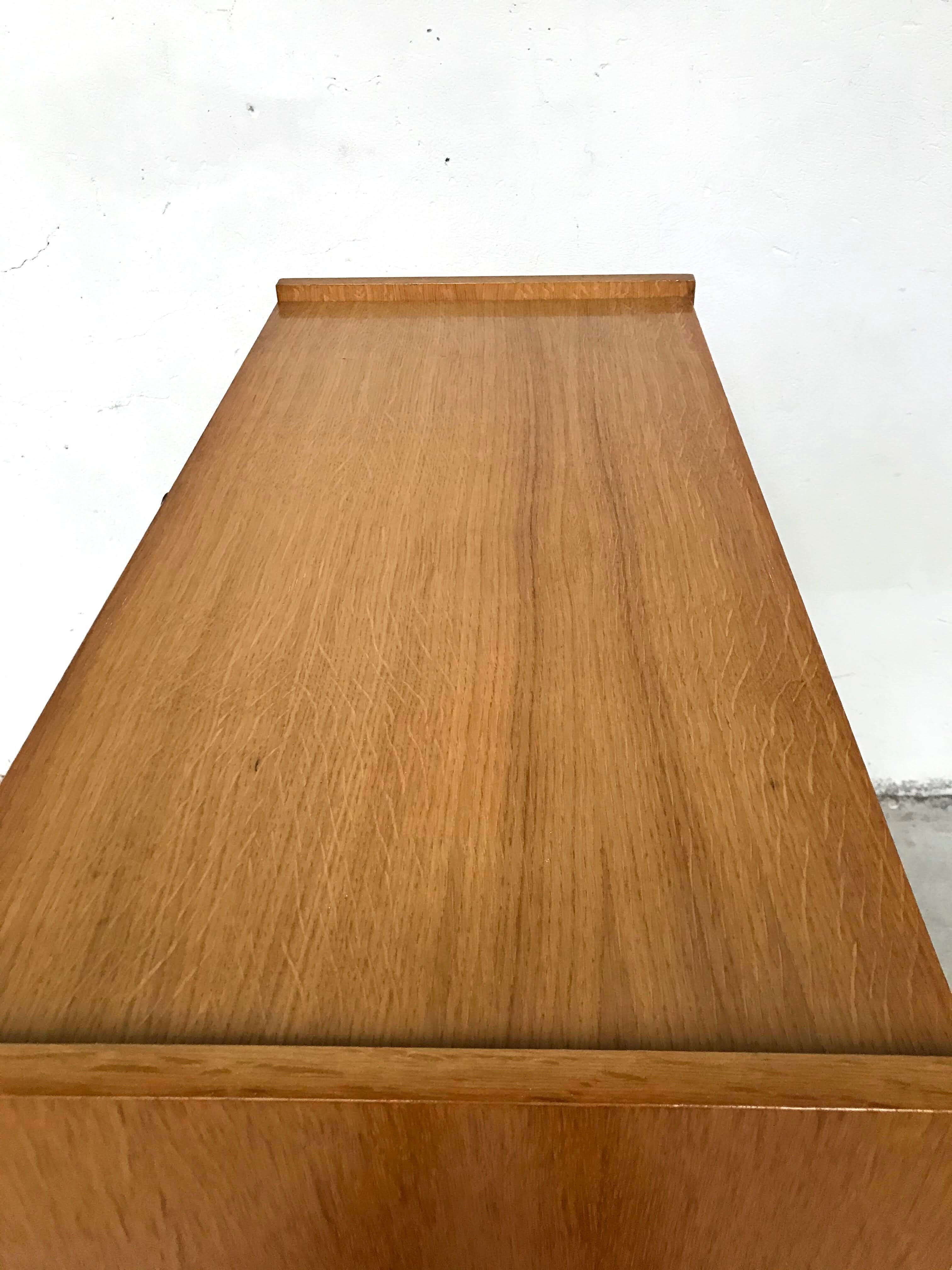 Vitrine petit meuble bois blond vintage années 60