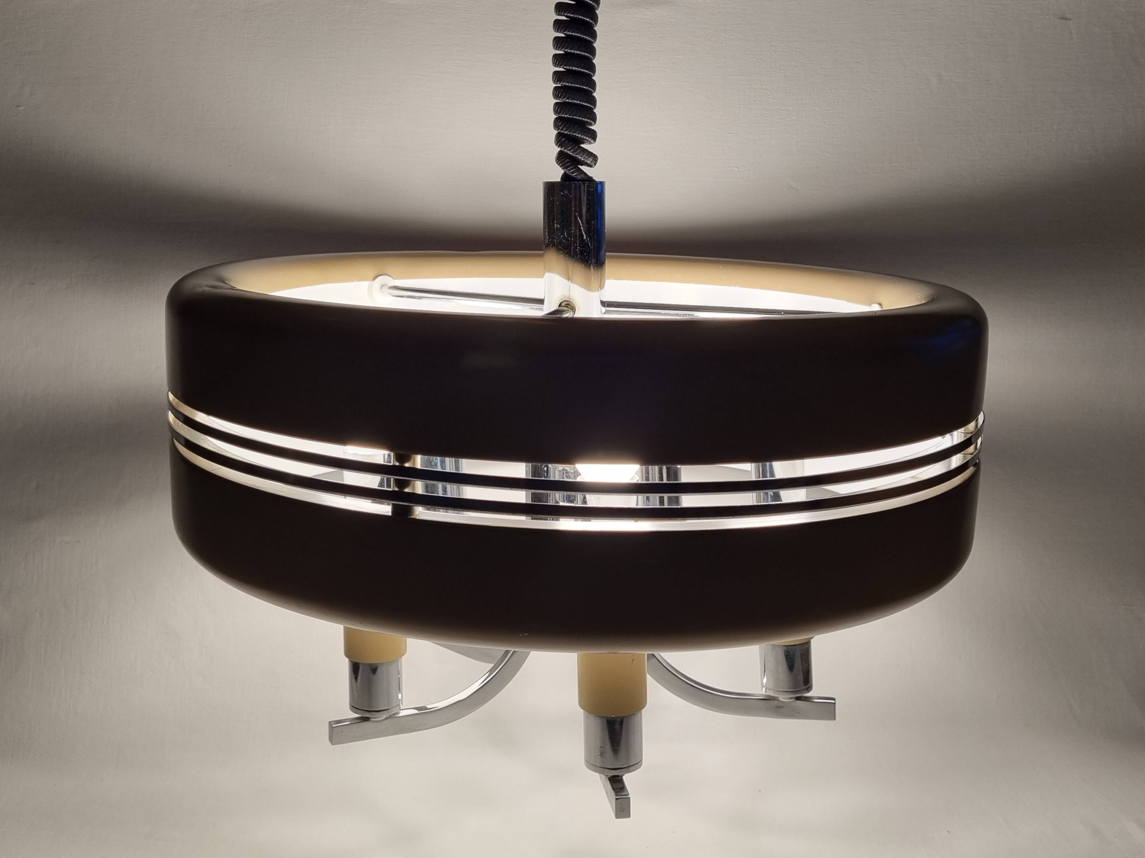 Space Age Rolly pendant light, Italian design, 70s