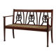 Banc art déco belge en bois de chêne des années 1920