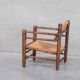 Mid-century rush oak french armchair