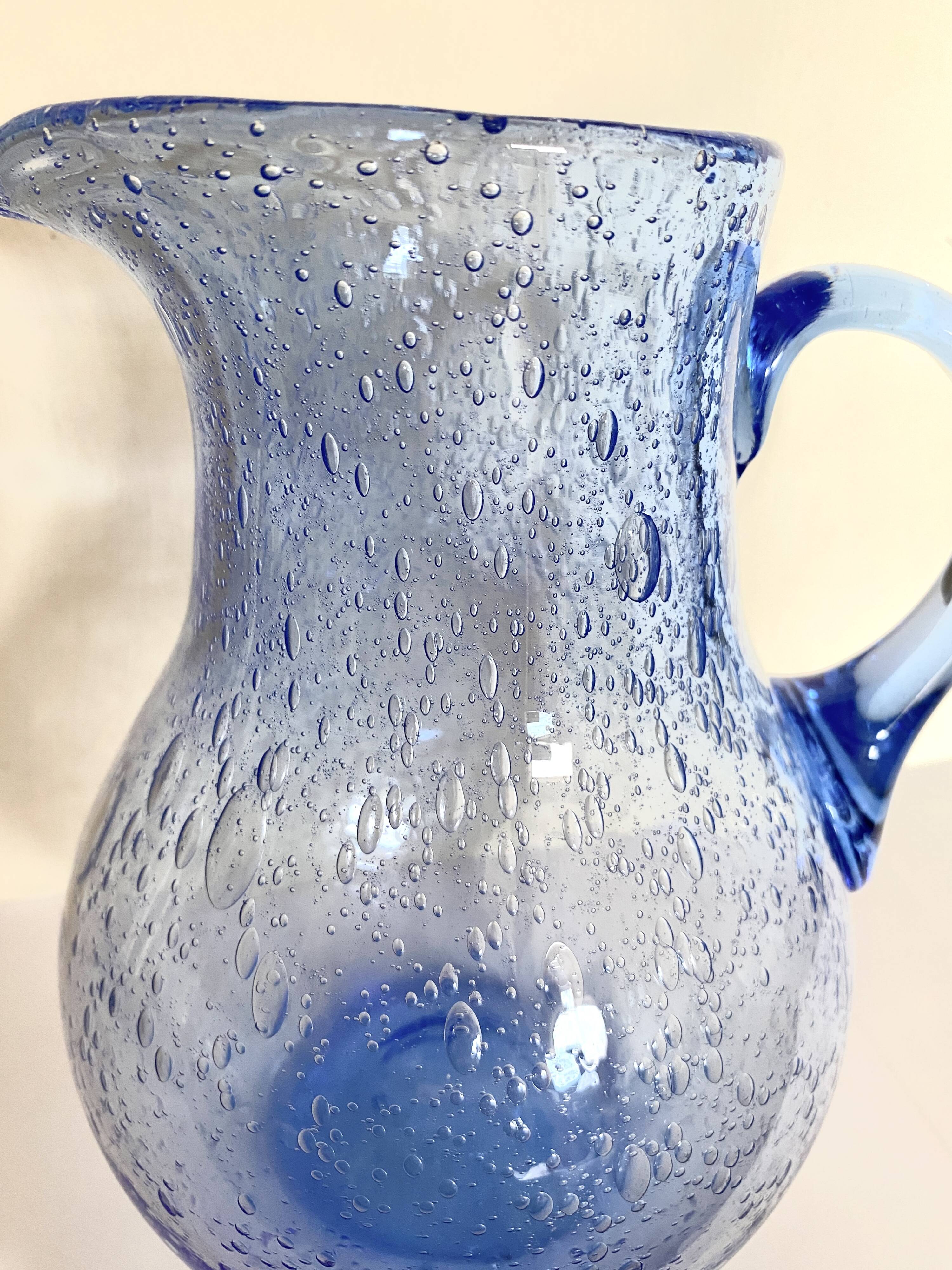 Biot bubble glass carafe signed