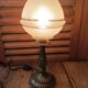 Bedside lamp sandblasted glass edging gilded art deco bronze gilded patinated dp 0423032