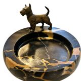 Vienna bronze tray with dog scottish terrier austria marble catchall