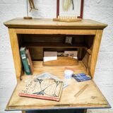 Vintage blue secretary and raw wood
