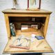 Vintage blue secretary and raw wood