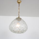 1970s pressed glass hanging lamp