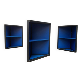 Vintage corner containers from the postmodern German profile system by Elmar Flötotto for Flötotto, set of 3.