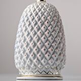 Pineapple Porcelain Table Lamp with Iridescent Glaze and Gold by Capodimont