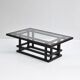 Wood and glass coffee table from the 1980s.