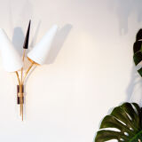 Pair of double reed sconces, 1960