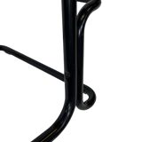 Vintage Black Leather & black frame Italian Modern Barstool